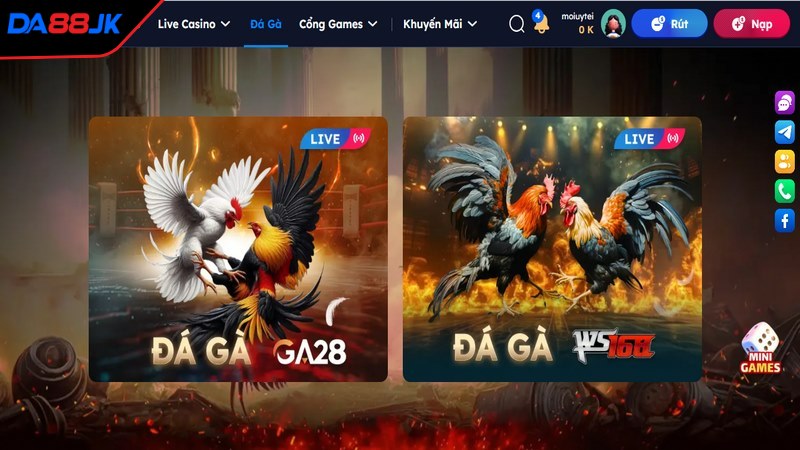 Đưa ra sảnh cược Đá Gà DA88 mình muốn tham gia