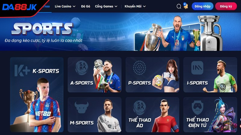 Với liên kết truy cập mới bổ sung thêm danh mục thể thao