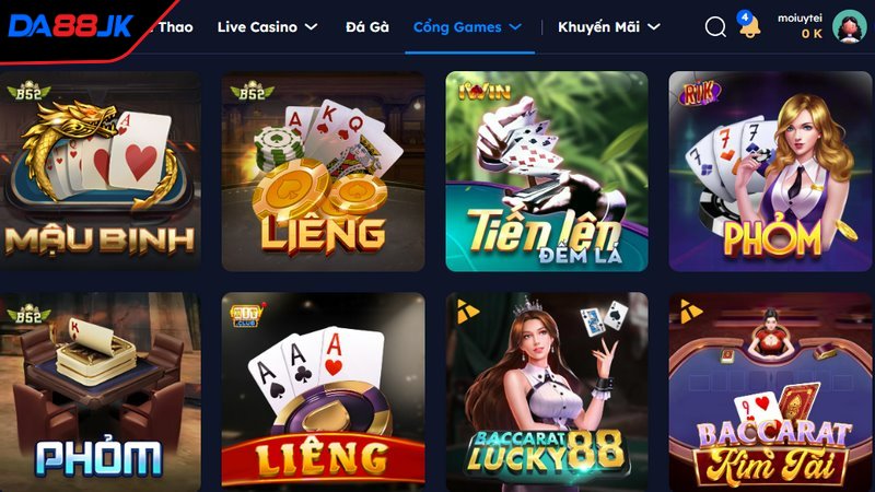 Game bài DA88 lựa chọn hoàn hảo cho các thành viên