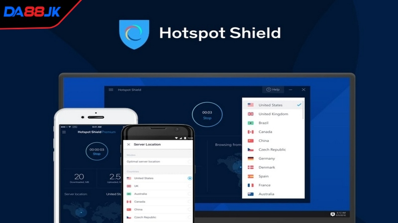 Cài đặt Hotspot Shield để chơi cá cược DA88 thỏa thích