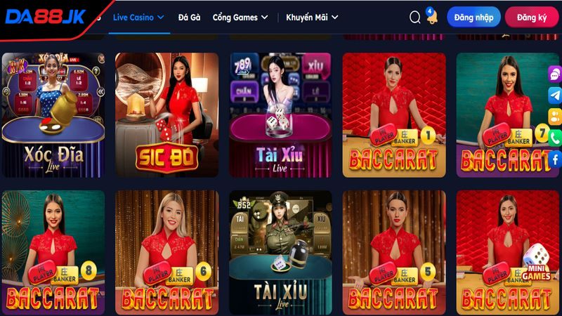 Live casino tại Da88 mang tới trải nghiệm phóng phú